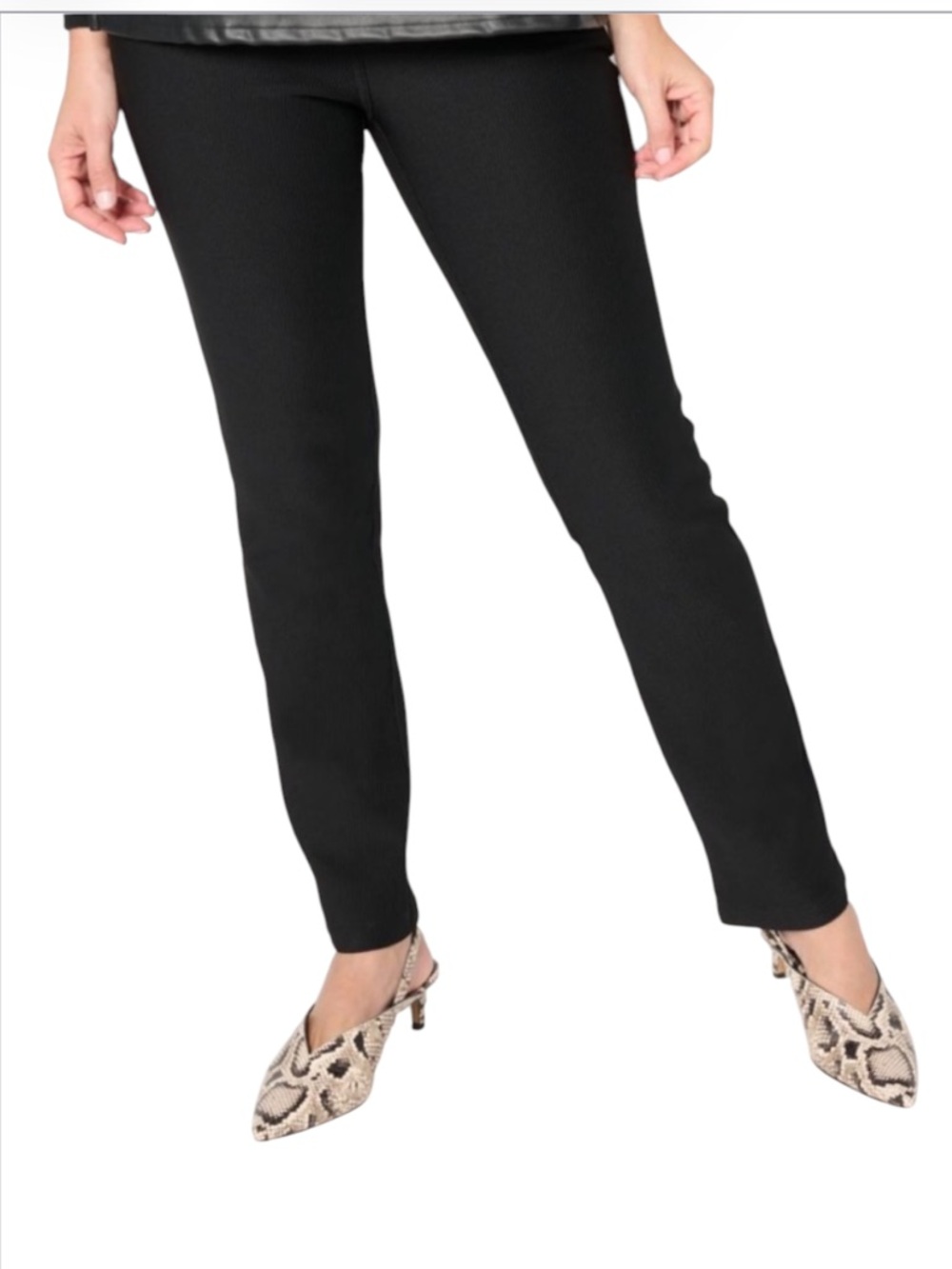 Antthony Design Studio Black Comfort Stretch Wide Leg Pull On Pockets Pants XL
